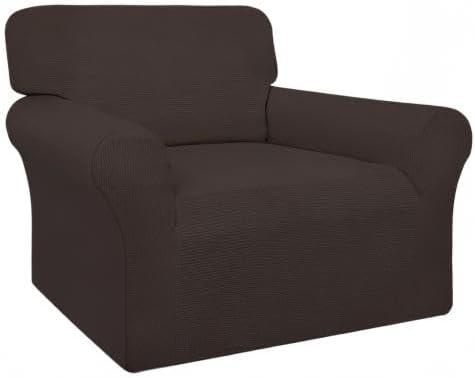 image:imageEasyGoing 100 Waterproof Chair Couch Cover Dual Waterproof Sofa Cover Stretch Jacquard Sofa Slipcover Leakproof Furniture Protector for Kids Pets Dog and Cat Chair ChocolateChocolate