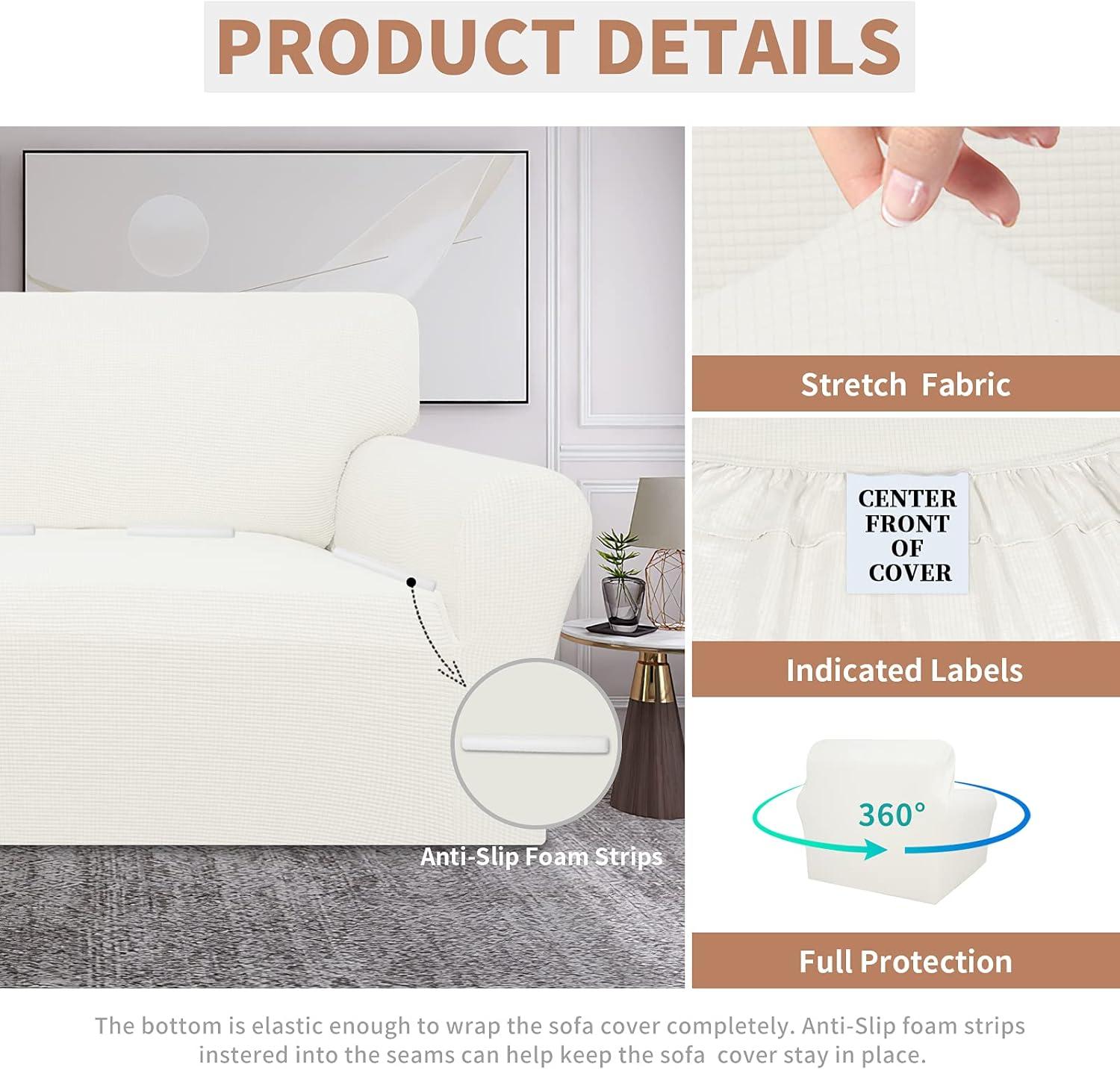 image:imageEasyGoing 100 Waterproof Chair Couch Cover Dual Waterproof Sofa Cover Stretch Jacquard Sofa Slipcover Leakproof Furniture Protector for Kids Pets Dog and Cat Chair ChocolateCream