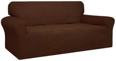 image:imageEasyGoing 100 Waterproof Chair Couch Cover Dual Waterproof Sofa Cover Stretch Jacquard Sofa Slipcover Leakproof Furniture Protector for Kids Pets Dog and Cat Chair ChocolateCoffee