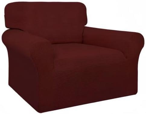 image:imageEasyGoing 100 Waterproof Chair Couch Cover Dual Waterproof Sofa Cover Stretch Jacquard Sofa Slipcover Leakproof Furniture Protector for Kids Pets Dog and Cat Chair ChocolateWine