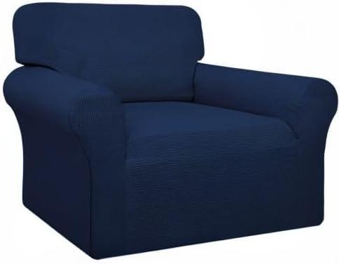 image:imageEasyGoing 100 Waterproof Chair Couch Cover Dual Waterproof Sofa Cover Stretch Jacquard Sofa Slipcover Leakproof Furniture Protector for Kids Pets Dog and Cat Chair ChocolateNavy