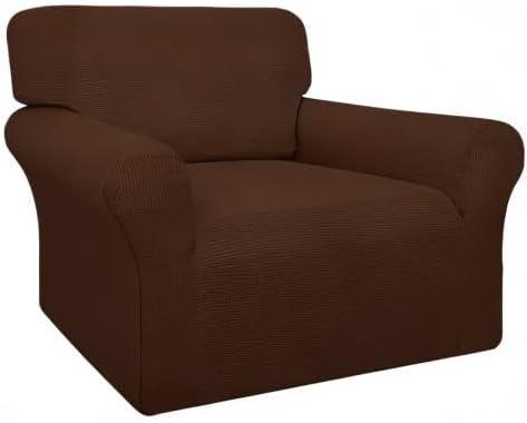 image:imageEasyGoing 100 Waterproof Chair Couch Cover Dual Waterproof Sofa Cover Stretch Jacquard Sofa Slipcover Leakproof Furniture Protector for Kids Pets Dog and Cat Chair ChocolateCoffee