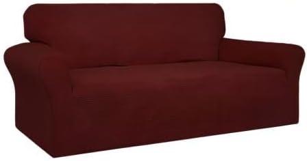 image:imageEasyGoing 100 Waterproof Chair Couch Cover Dual Waterproof Sofa Cover Stretch Jacquard Sofa Slipcover Leakproof Furniture Protector for Kids Pets Dog and Cat Chair ChocolateWine