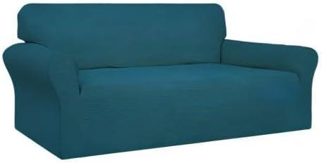 image:imageEasyGoing 100 Waterproof Chair Couch Cover Dual Waterproof Sofa Cover Stretch Jacquard Sofa Slipcover Leakproof Furniture Protector for Kids Pets Dog and Cat Chair ChocolatePeacock Blue
