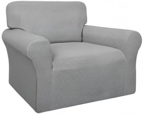 image:imageEasyGoing 100 Waterproof Chair Couch Cover Dual Waterproof Sofa Cover Stretch Jacquard Sofa Slipcover Leakproof Furniture Protector for Kids Pets Dog and Cat Chair ChocolateLight Gray