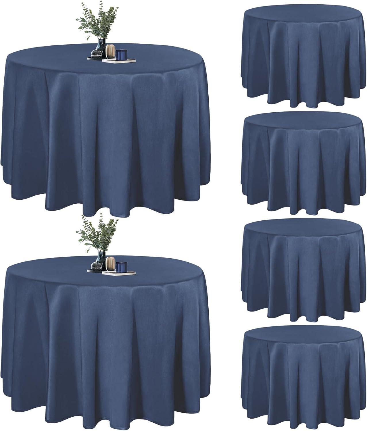image:imageEasyGoing 6 Pack White Tablecloths 60x102 Inch for 6 Ft Rectangle Table Washable Polyester Waterproof Stain Resistant Table Cloth Decorative Table Cover for Kitchen Dining Tables EventsNavy