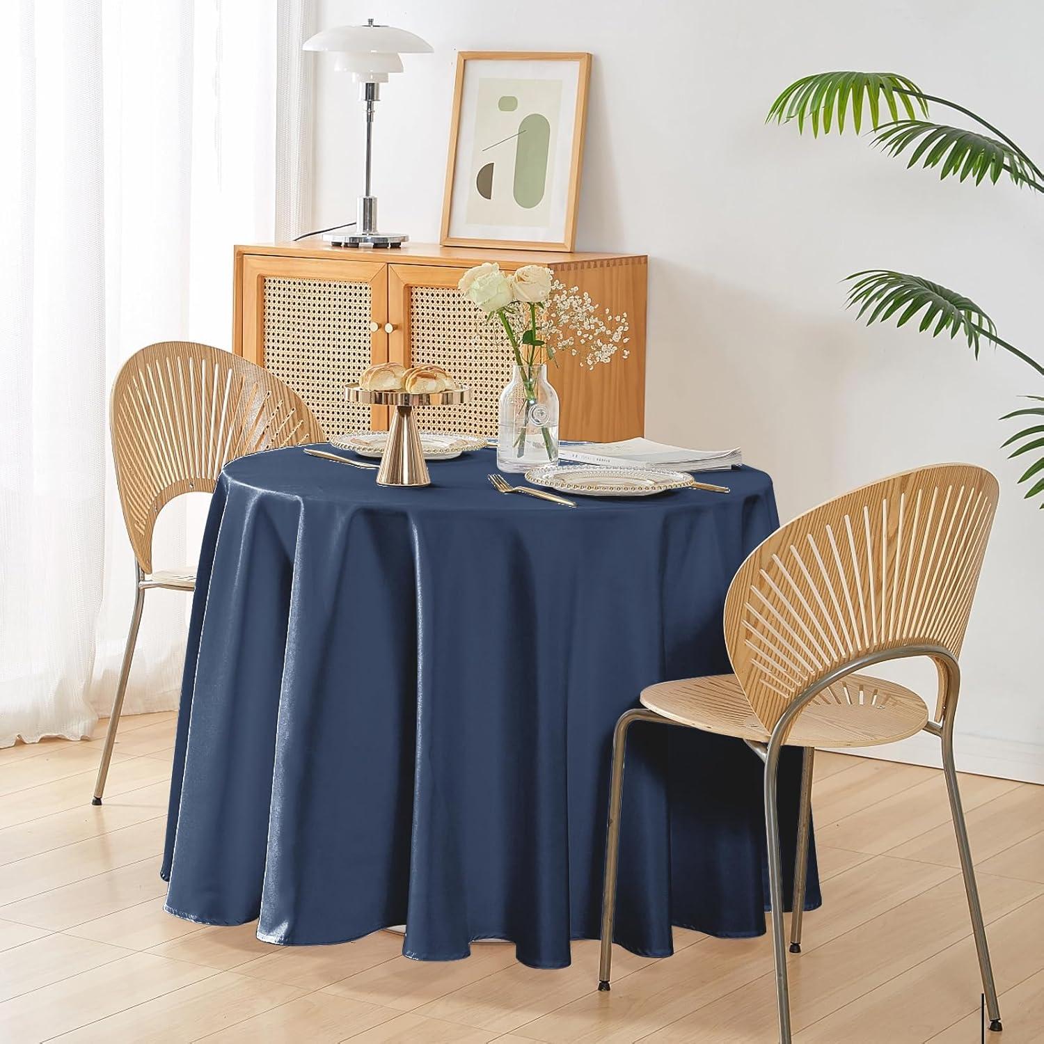 image:imageEasyGoing 6 Pack White Tablecloths 60x102 Inch for 6 Ft Rectangle Table Washable Polyester Waterproof Stain Resistant Table Cloth Decorative Table Cover for Kitchen Dining Tables EventsNavy