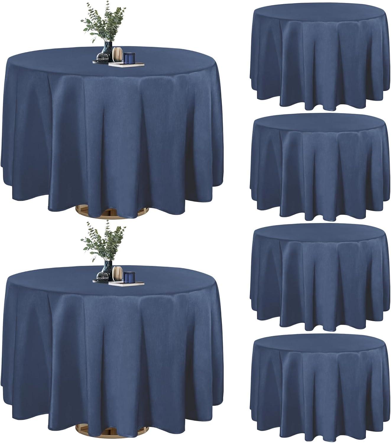 image:imageEasyGoing 6 Pack White Tablecloths 60x102 Inch for 6 Ft Rectangle Table Washable Polyester Waterproof Stain Resistant Table Cloth Decorative Table Cover for Kitchen Dining Tables EventsNavy