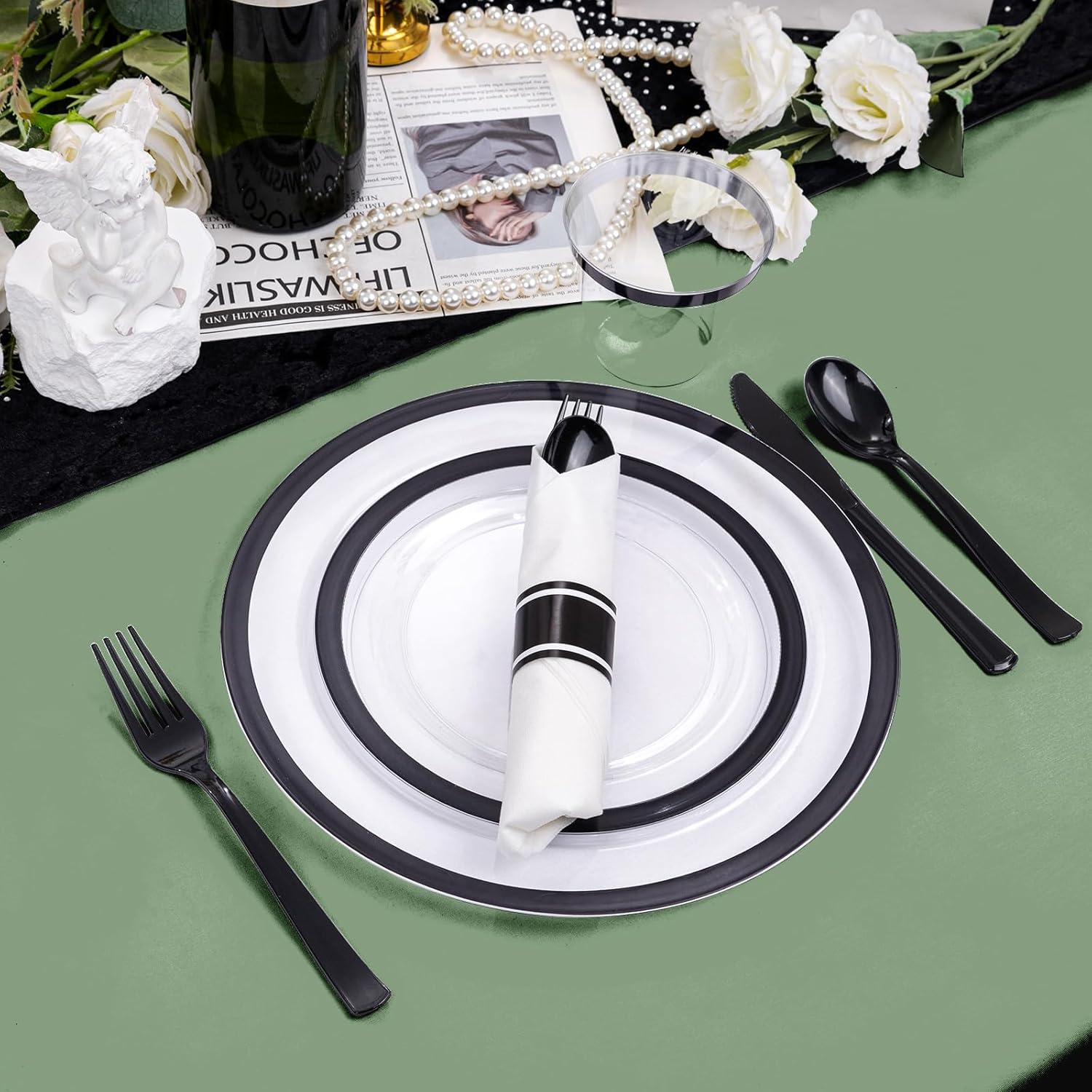 image:imageEasyGoing 6 Pack White Tablecloths 60x102 Inch for 6 Ft Rectangle Table Washable Polyester Waterproof Stain Resistant Table Cloth Decorative Table Cover for Kitchen Dining Tables EventsSage Green
