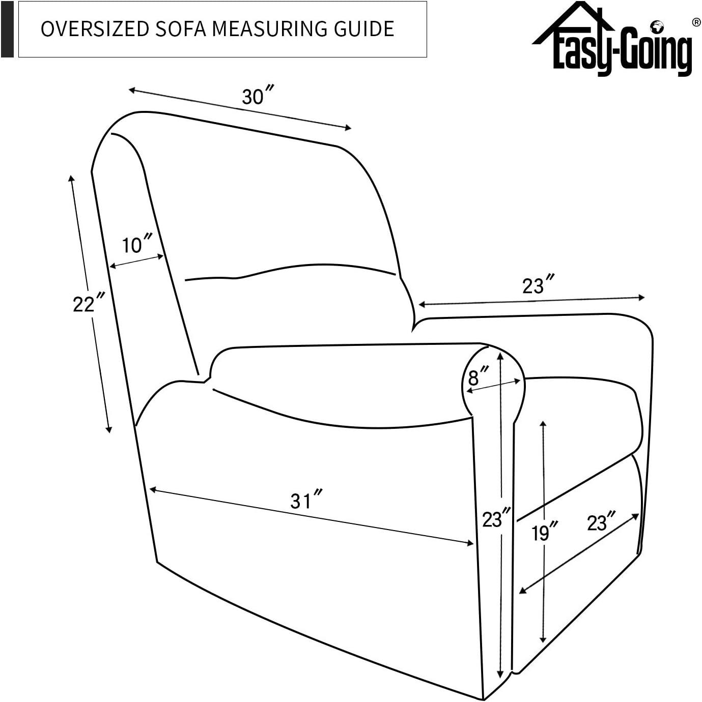 image:imageEasyGoing 8 Pieces Microfiber Stretch Sectional Recliner Sofa Slipcover Soft Fitted Fleece 3 Seats Couch Cover Washable Furniture Protector with Elasticity for Kids PetRecliner Sofa ChocolateDark Linen