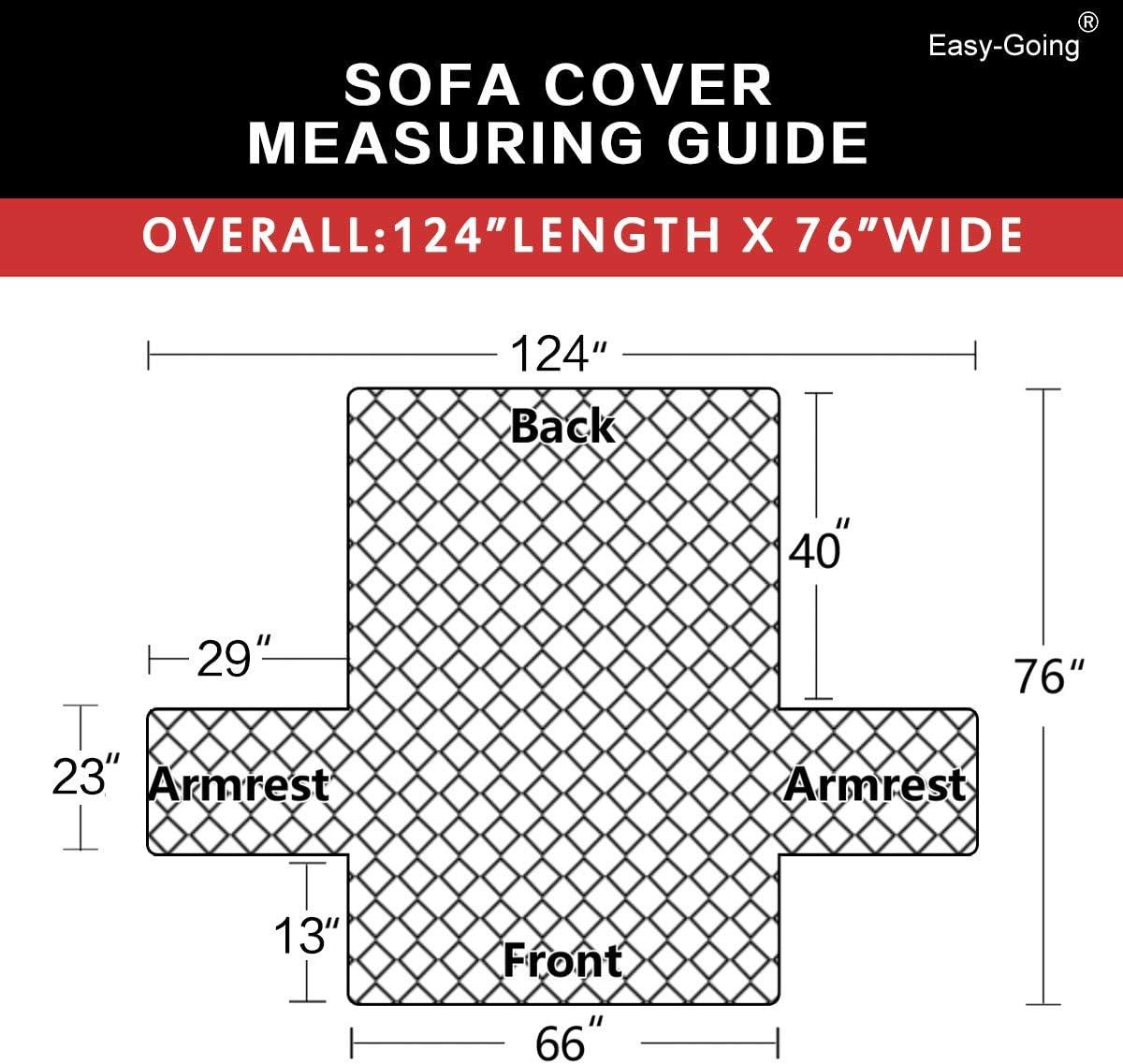 image:imageEasyGoing Reversible Oversized Couch Cover for 3 Cushion Couch Sofa Cover for Dogs Water Resistant Furniture Protector Cover with Foam Sticks for Pet Oversized Sofa GrayLight GrayBlackBeige