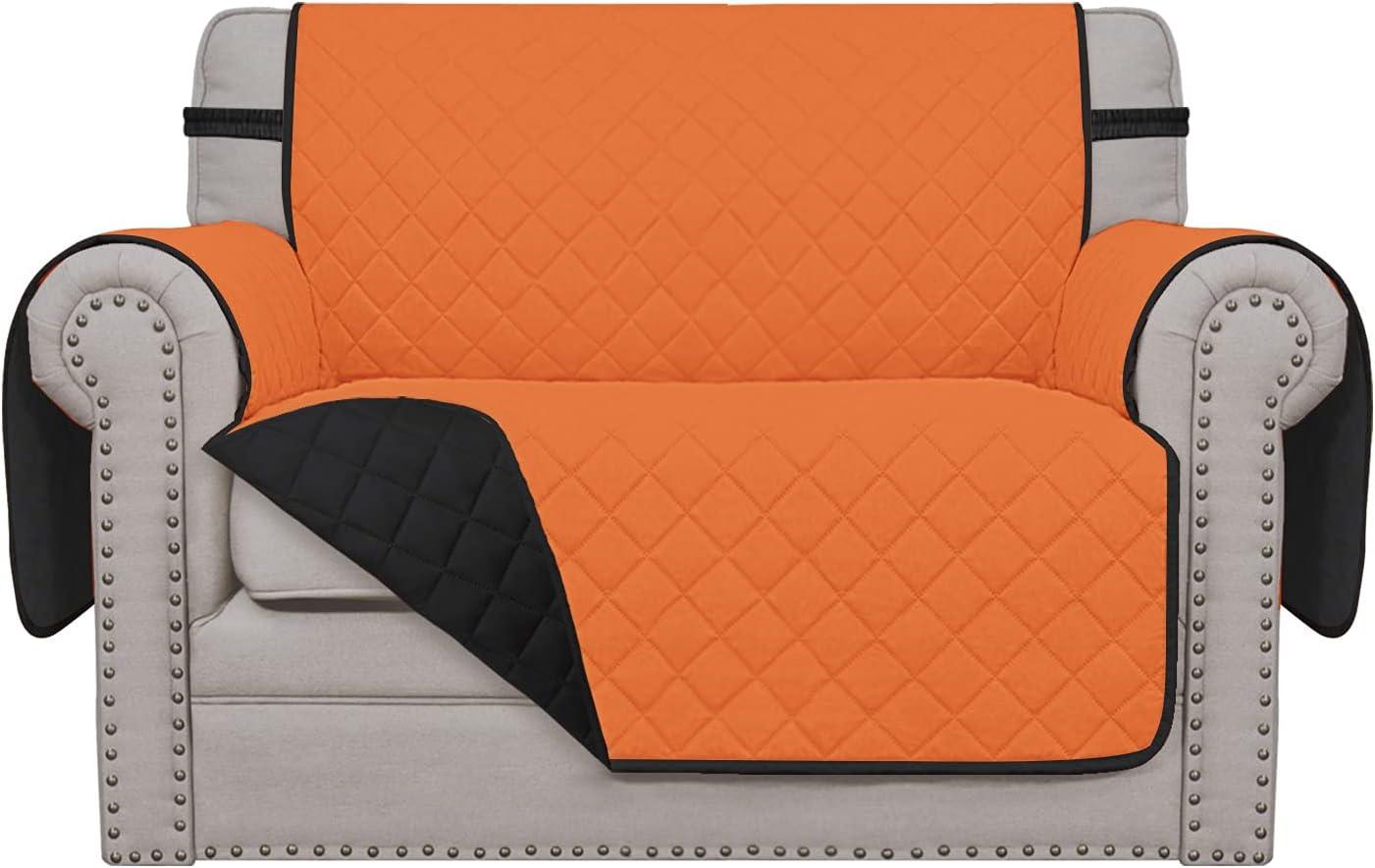 image:imageEasyGoing Reversible Oversized Couch Cover for 3 Cushion Couch Sofa Cover for Dogs Water Resistant Furniture Protector Cover with Foam Sticks for Pet Oversized Sofa GrayLight GrayOrangeBlack