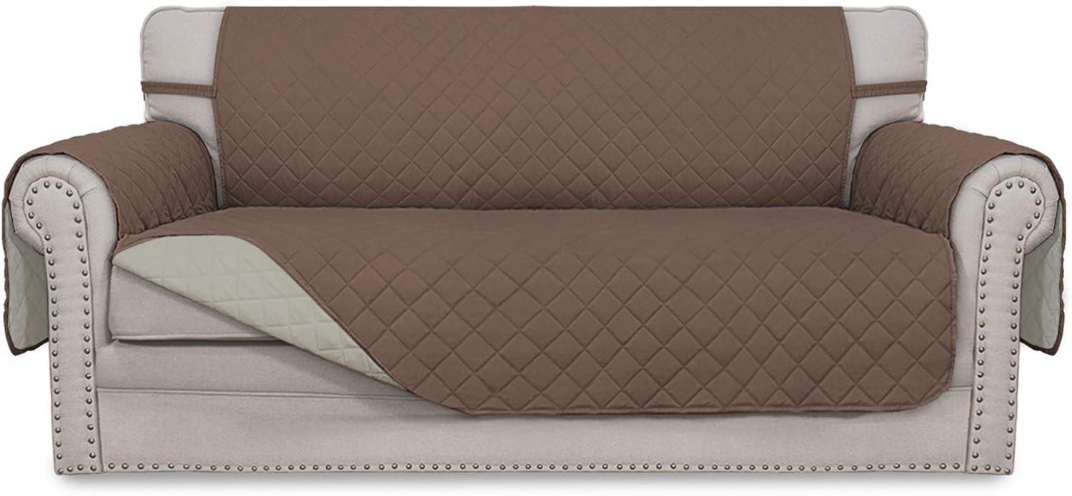 image:imageEasyGoing Reversible Oversized Couch Cover for 3 Cushion Couch Sofa Cover for Dogs Water Resistant Furniture Protector Cover with Foam Sticks for Pet Oversized Sofa GrayLight GrayBrownBeige