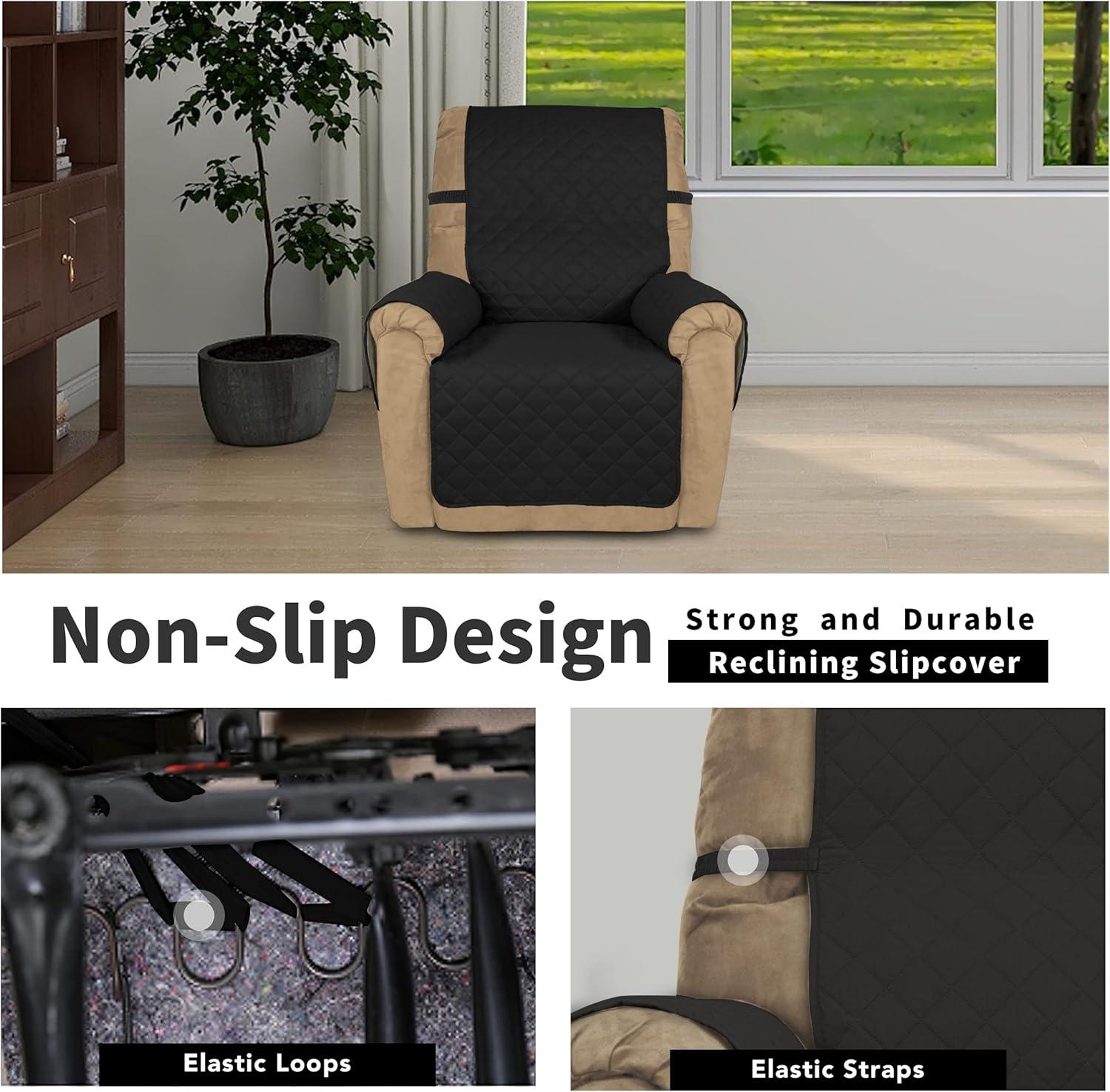 image:imageEasyGoing Reversible Oversized Couch Cover for 3 Cushion Couch Sofa Cover for Dogs Water Resistant Furniture Protector Cover with Foam Sticks for Pet Oversized Sofa GrayLight GrayBlackBeige