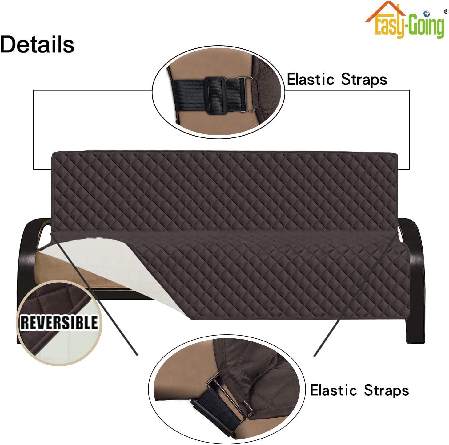 image:imageEasyGoing Reversible Oversized Couch Cover for 3 Cushion Couch Sofa Cover for Dogs Water Resistant Furniture Protector Cover with Foam Sticks for Pet Oversized Sofa GrayLight GrayChocolateIvory