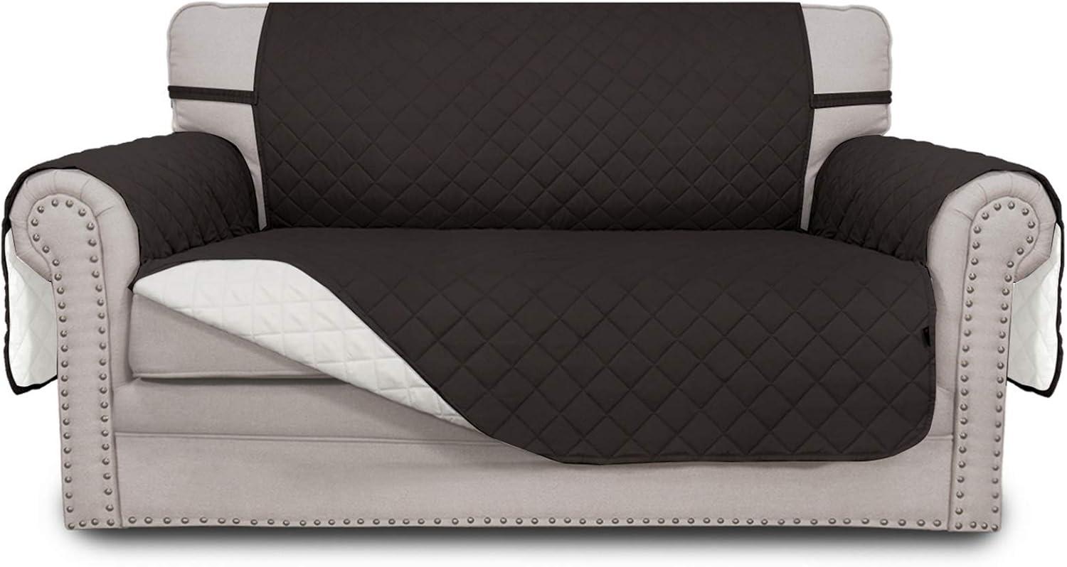 image:imageEasyGoing Reversible Oversized Couch Cover for 3 Cushion Couch Sofa Cover for Dogs Water Resistant Furniture Protector Cover with Foam Sticks for Pet Oversized Sofa GrayLight GrayChocolateIvory