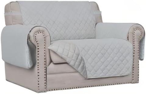 image:imageEasyGoing Reversible Oversized Couch Cover for 3 Cushion Couch Sofa Cover for Dogs Water Resistant Furniture Protector Cover with Foam Sticks for Pet Oversized Sofa GrayLight GrayLight GrayLight Gray