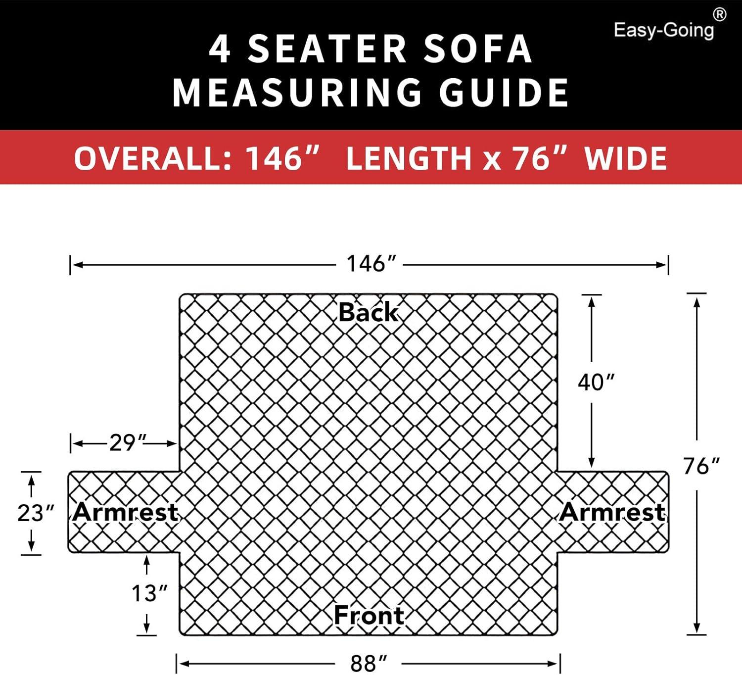 image:imageEasyGoing Reversible Oversized Couch Cover for 3 Cushion Couch Sofa Cover for Dogs Water Resistant Furniture Protector Cover with Foam Sticks for Pet Oversized Sofa GrayLight GrayOrangeBlack