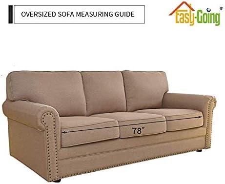 image:imageEasyGoing Reversible Oversized Couch Cover for 3 Cushion Couch Sofa Cover for Dogs Water Resistant Furniture Protector Cover with Foam Sticks for Pet Oversized Sofa GrayLight GrayGrayIvory