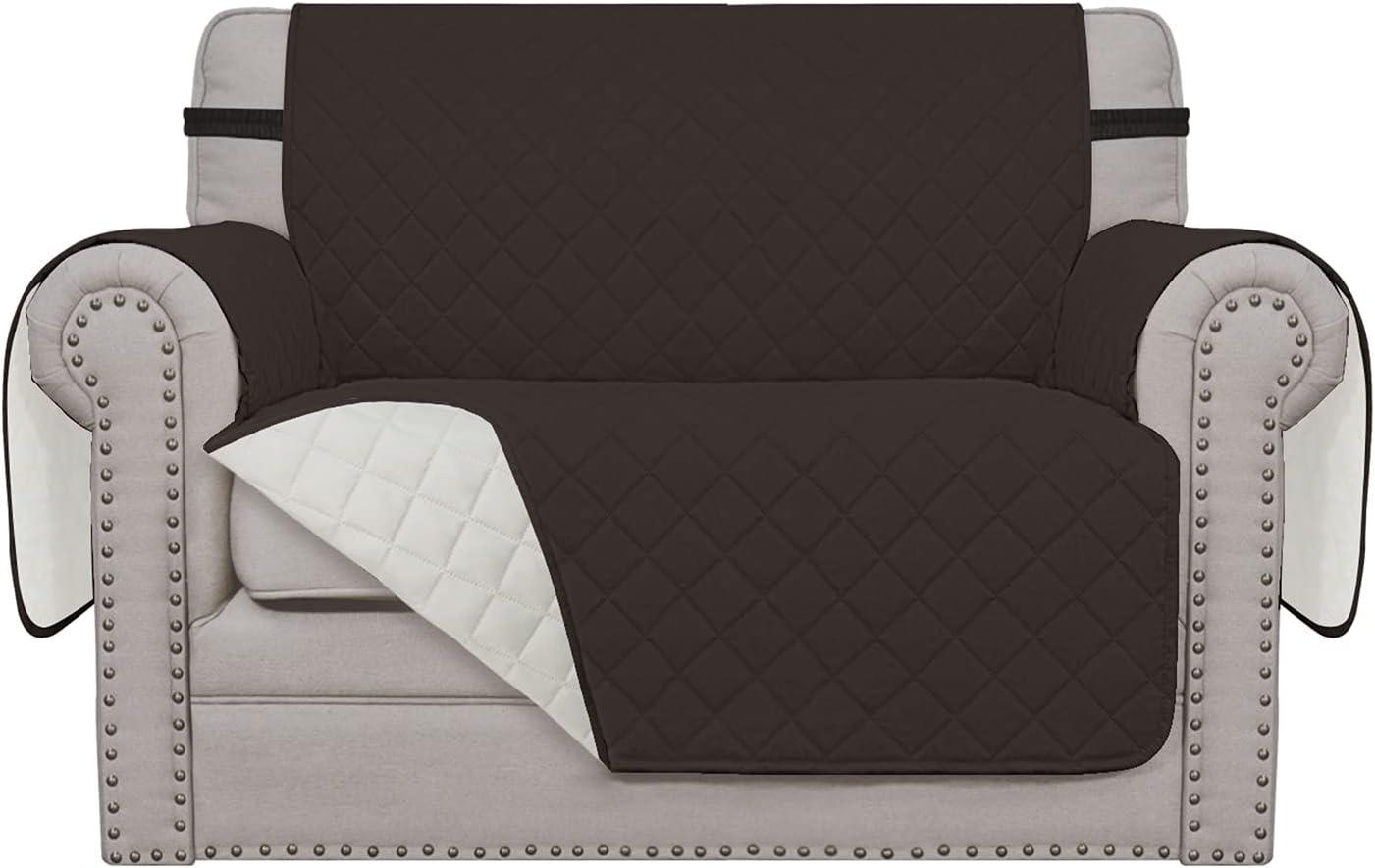 image:imageEasyGoing Reversible Oversized Couch Cover for 3 Cushion Couch Sofa Cover for Dogs Water Resistant Furniture Protector Cover with Foam Sticks for Pet Oversized Sofa GrayLight GrayChocolateIvory