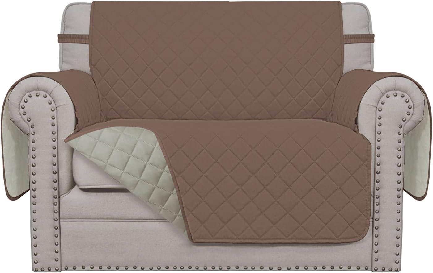 image:imageEasyGoing Reversible Oversized Couch Cover for 3 Cushion Couch Sofa Cover for Dogs Water Resistant Furniture Protector Cover with Foam Sticks for Pet Oversized Sofa GrayLight GrayBrownBeige