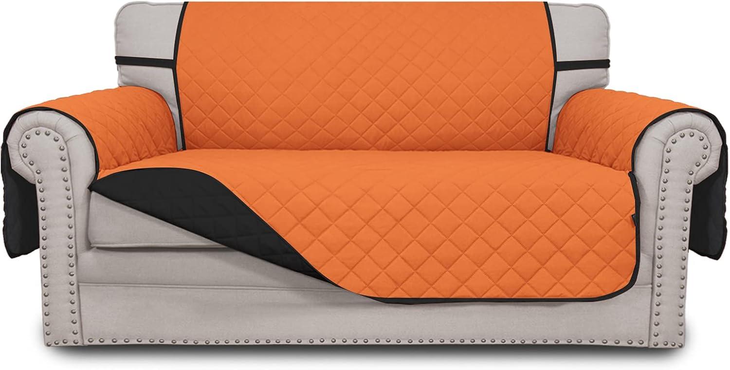 image:imageEasyGoing Reversible Oversized Couch Cover for 3 Cushion Couch Sofa Cover for Dogs Water Resistant Furniture Protector Cover with Foam Sticks for Pet Oversized Sofa GrayLight GrayOrangeBlack