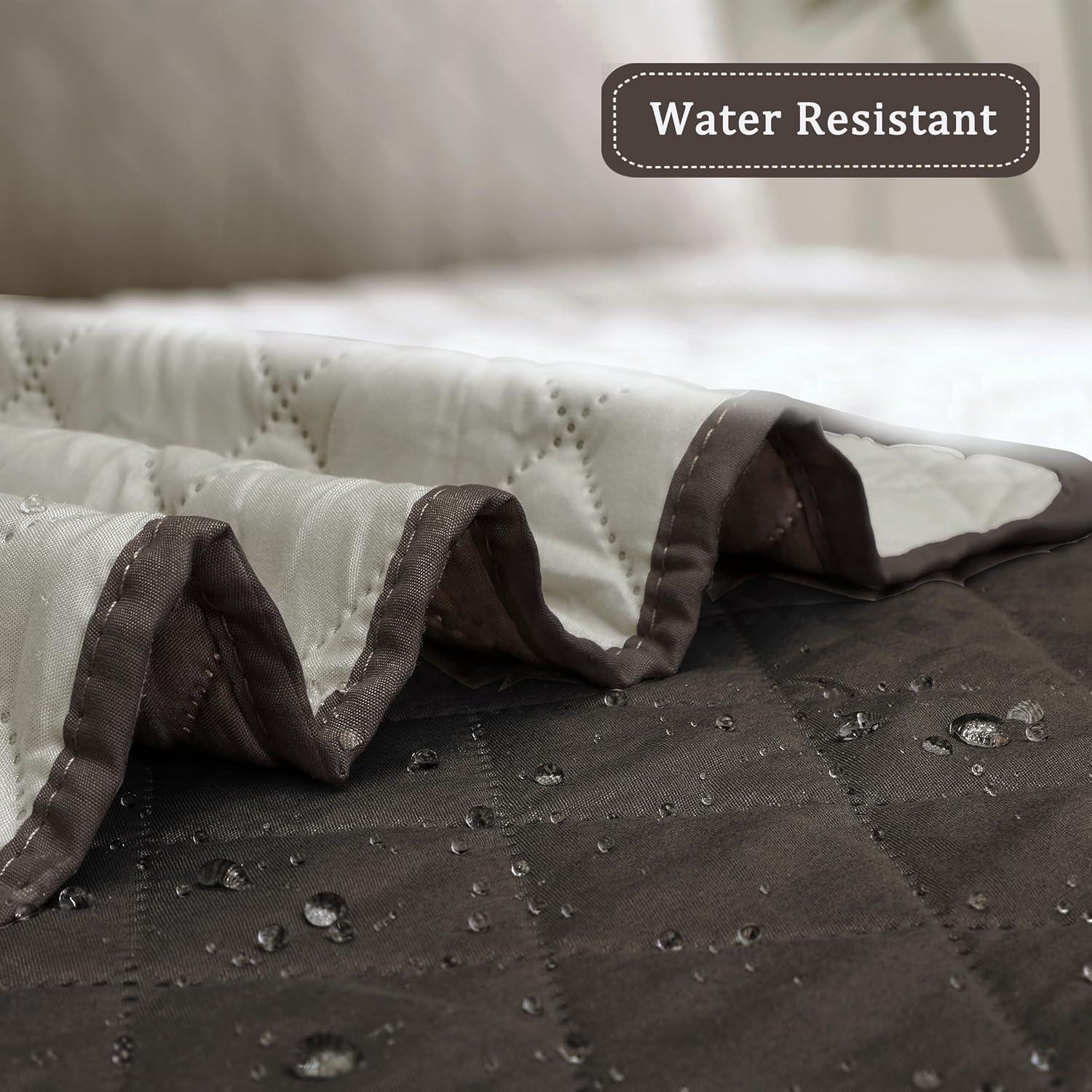 image:imageEasyGoing Reversible Oversized Couch Cover for 3 Cushion Couch Sofa Cover for Dogs Water Resistant Furniture Protector Cover with Foam Sticks for Pet Oversized Sofa GrayLight GrayChocolateBeige