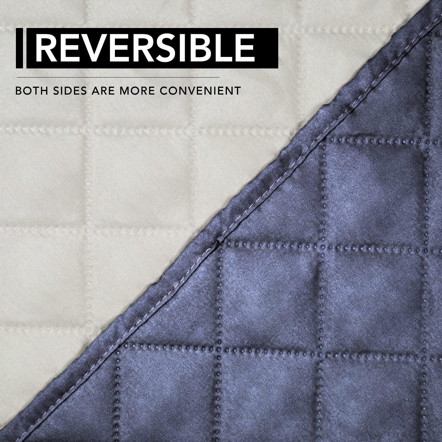 image:imageEasyGoing Reversible Oversized Couch Cover for 3 Cushion Couch Sofa Cover for Dogs Water Resistant Furniture Protector Cover with Foam Sticks for Pet Oversized Sofa GrayLight GrayDark BlueIvory