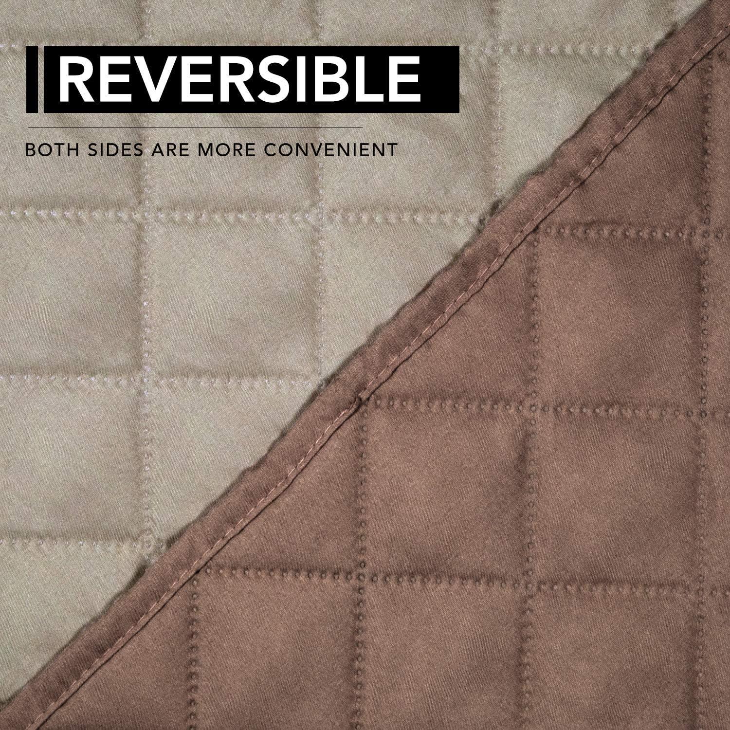 image:imageEasyGoing Reversible Oversized Couch Cover for 3 Cushion Couch Sofa Cover for Dogs Water Resistant Furniture Protector Cover with Foam Sticks for Pet Oversized Sofa GrayLight GrayBrownBeige
