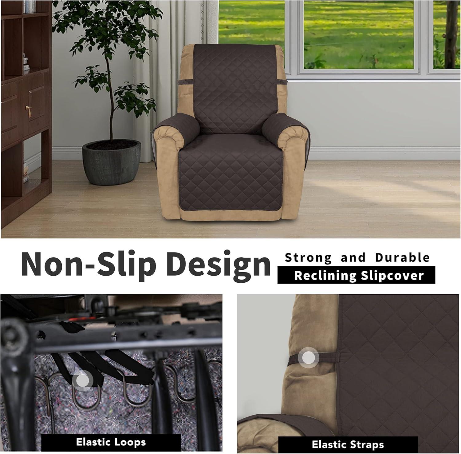 image:imageEasyGoing Reversible Oversized Couch Cover for 3 Cushion Couch Sofa Cover for Dogs Water Resistant Furniture Protector Cover with Foam Sticks for Pet Oversized Sofa GrayLight GrayChocolateBeige
