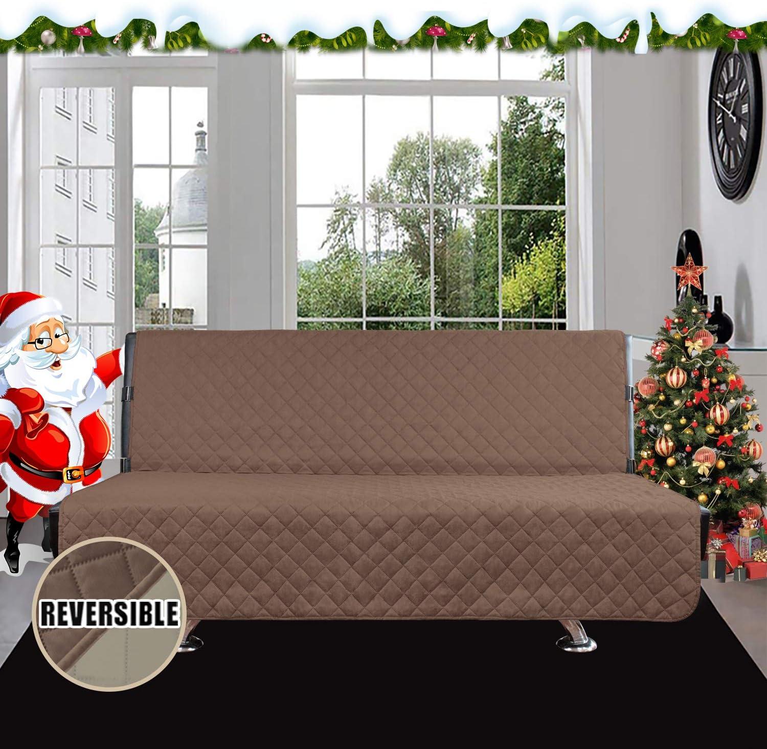 image:imageEasyGoing Reversible Oversized Couch Cover for 3 Cushion Couch Sofa Cover for Dogs Water Resistant Furniture Protector Cover with Foam Sticks for Pet Oversized Sofa GrayLight GrayBrownBeige