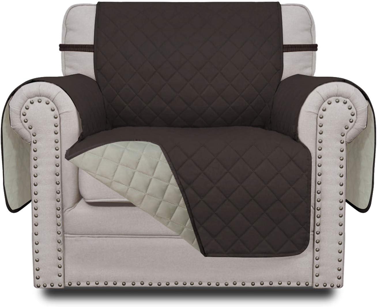 image:imageEasyGoing Reversible Oversized Couch Cover for 3 Cushion Couch Sofa Cover for Dogs Water Resistant Furniture Protector Cover with Foam Sticks for Pet Oversized Sofa GrayLight GrayChocolateBeige