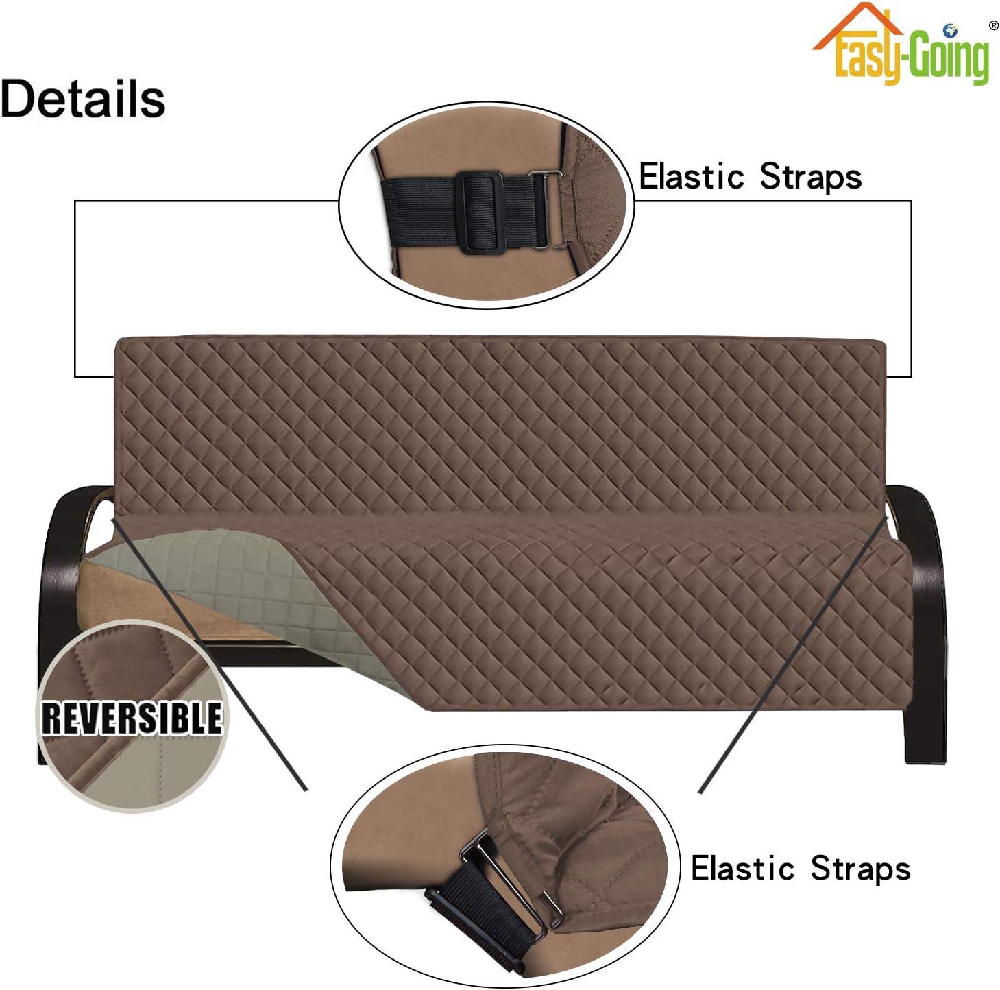 image:imageEasyGoing Reversible Oversized Couch Cover for 3 Cushion Couch Sofa Cover for Dogs Water Resistant Furniture Protector Cover with Foam Sticks for Pet Oversized Sofa GrayLight GrayBrownBeige