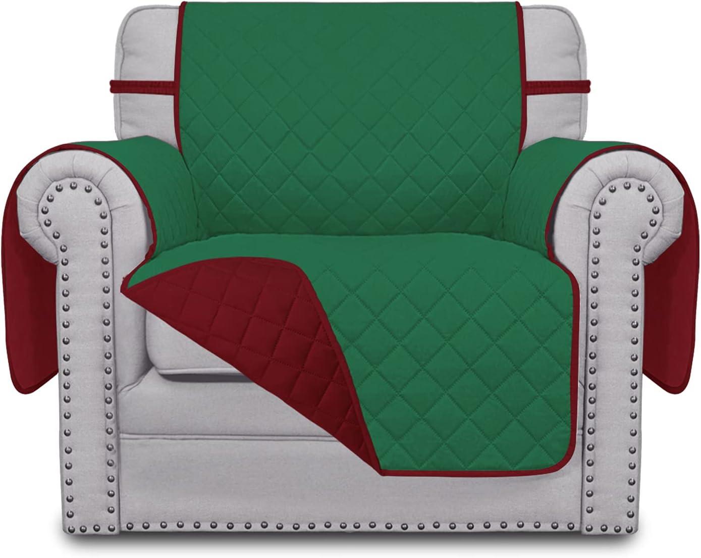 image:imageEasyGoing Reversible Oversized Couch Cover for 3 Cushion Couch Sofa Cover for Dogs Water Resistant Furniture Protector Cover with Foam Sticks for Pet Oversized Sofa GrayLight GrayGreenChristmas Red