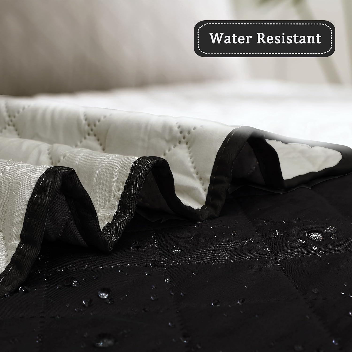 image:imageEasyGoing Reversible Oversized Couch Cover for 3 Cushion Couch Sofa Cover for Dogs Water Resistant Furniture Protector Cover with Foam Sticks for Pet Oversized Sofa GrayLight GrayBlackBeige