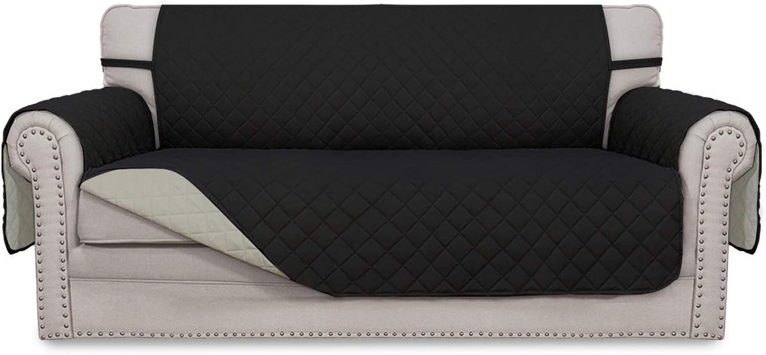 image:imageEasyGoing Reversible Oversized Couch Cover for 3 Cushion Couch Sofa Cover for Dogs Water Resistant Furniture Protector Cover with Foam Sticks for Pet Oversized Sofa GrayLight GrayBlackBeige