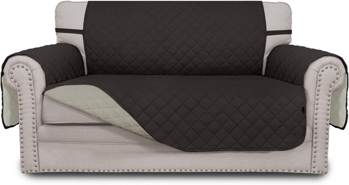 image:imageEasyGoing Reversible Oversized Couch Cover for 3 Cushion Couch Sofa Cover for Dogs Water Resistant Furniture Protector Cover with Foam Sticks for Pet Oversized Sofa GrayLight GrayChocolateBeige
