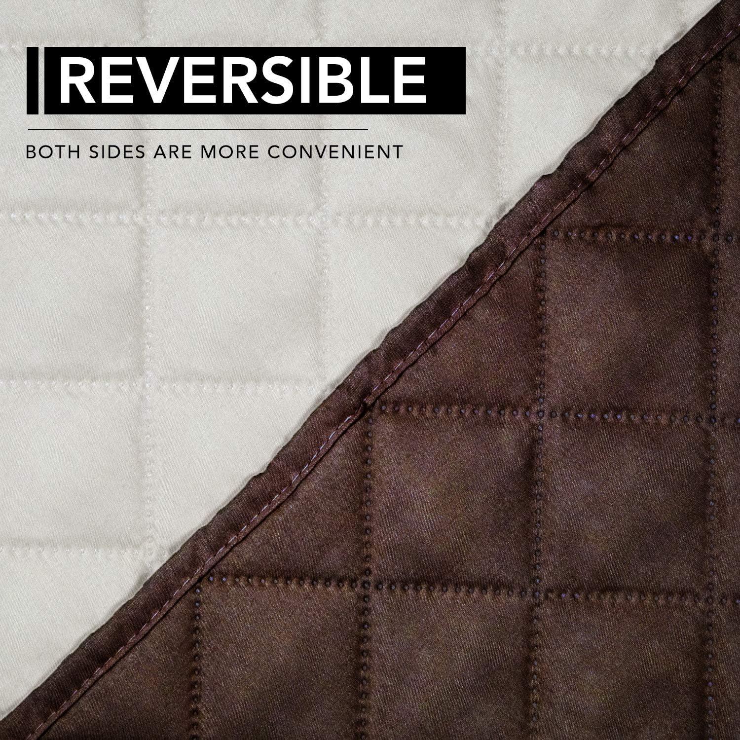 image:imageEasyGoing Reversible Oversized Couch Cover for 3 Cushion Couch Sofa Cover for Dogs Water Resistant Furniture Protector Cover with Foam Sticks for Pet Oversized Sofa GrayLight GrayChocolateIvory