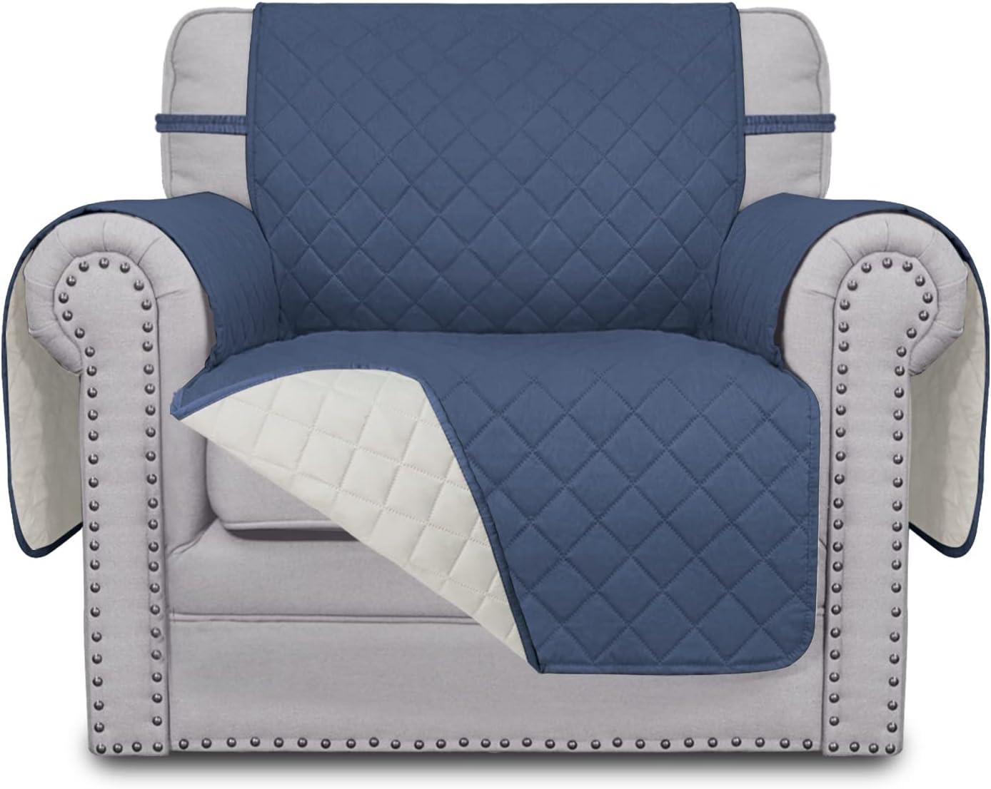 image:imageEasyGoing Reversible Oversized Couch Cover for 3 Cushion Couch Sofa Cover for Dogs Water Resistant Furniture Protector Cover with Foam Sticks for Pet Oversized Sofa GrayLight GrayDark BlueIvory