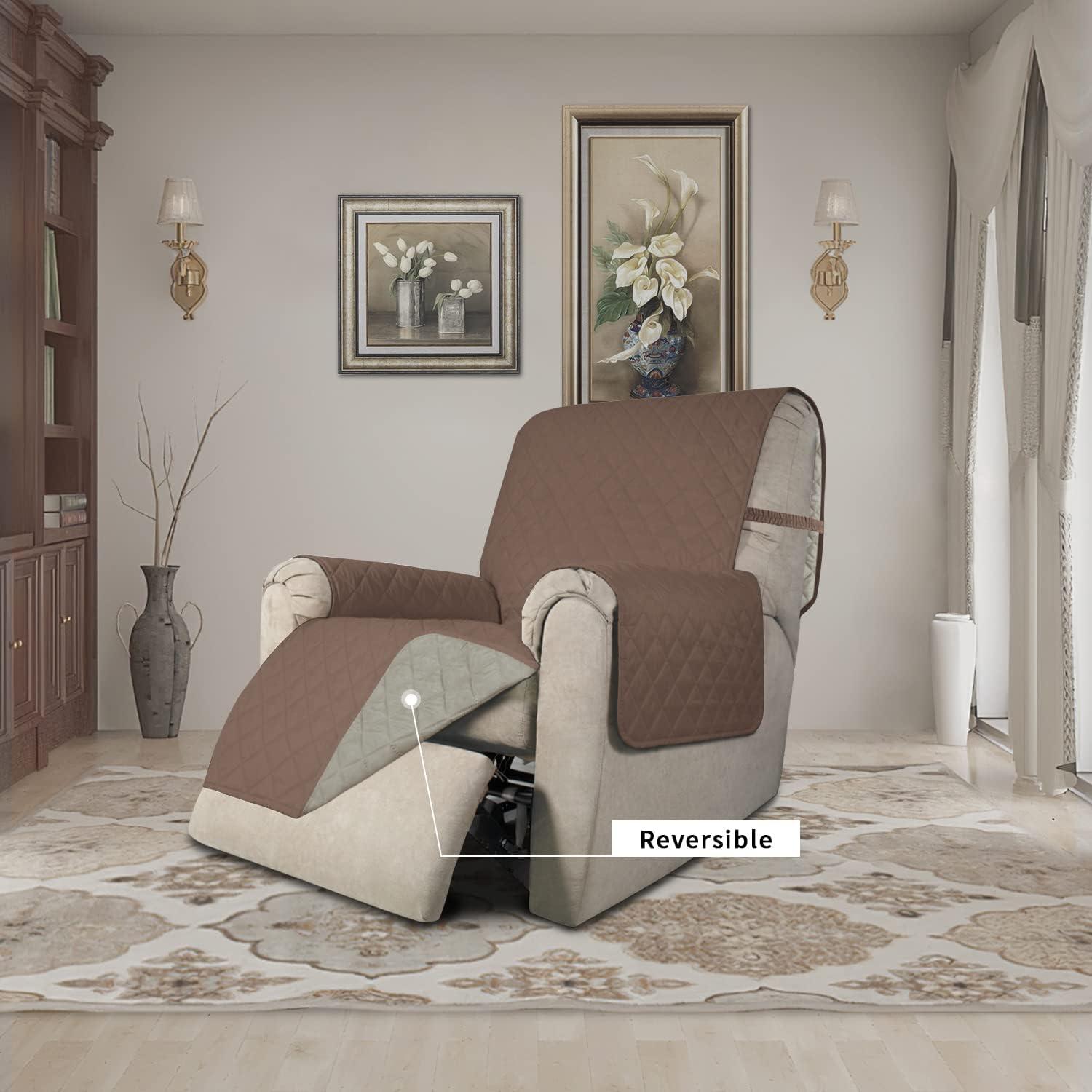 image:imageEasyGoing Reversible Oversized Couch Cover for 3 Cushion Couch Sofa Cover for Dogs Water Resistant Furniture Protector Cover with Foam Sticks for Pet Oversized Sofa GrayLight GrayBrownBeige