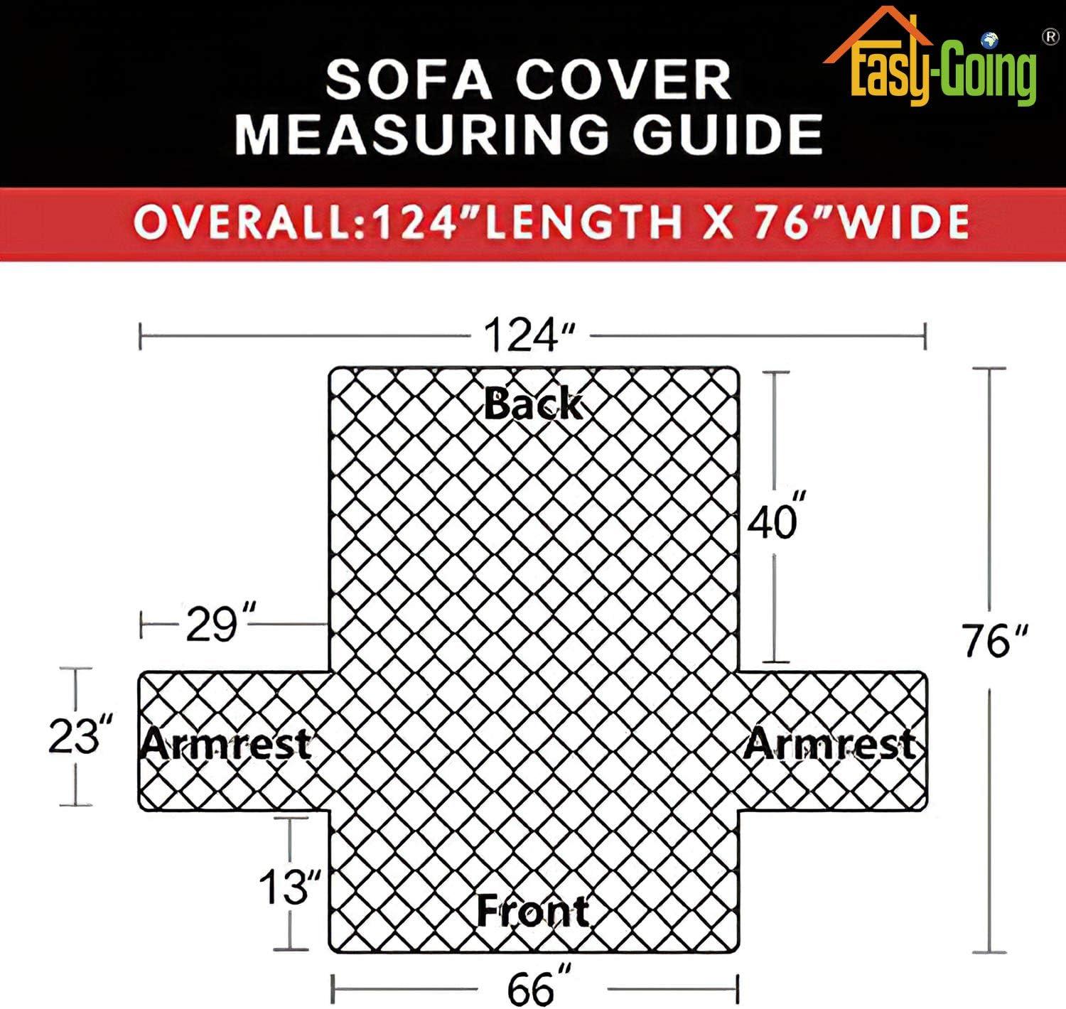 image:imageEasyGoing Reversible Oversized Couch Cover for 3 Cushion Couch Sofa Cover for Dogs Water Resistant Furniture Protector Cover with Foam Sticks for Pet Oversized Sofa GrayLight GrayChocolateIvory