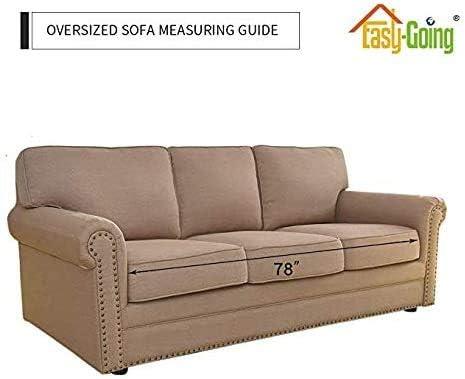 image:imageEasyGoing Reversible Oversized Couch Cover for 3 Cushion Couch Sofa Cover for Dogs Water Resistant Furniture Protector Cover with Foam Sticks for Pet Oversized Sofa GrayLight GrayLight GrayLight Gray