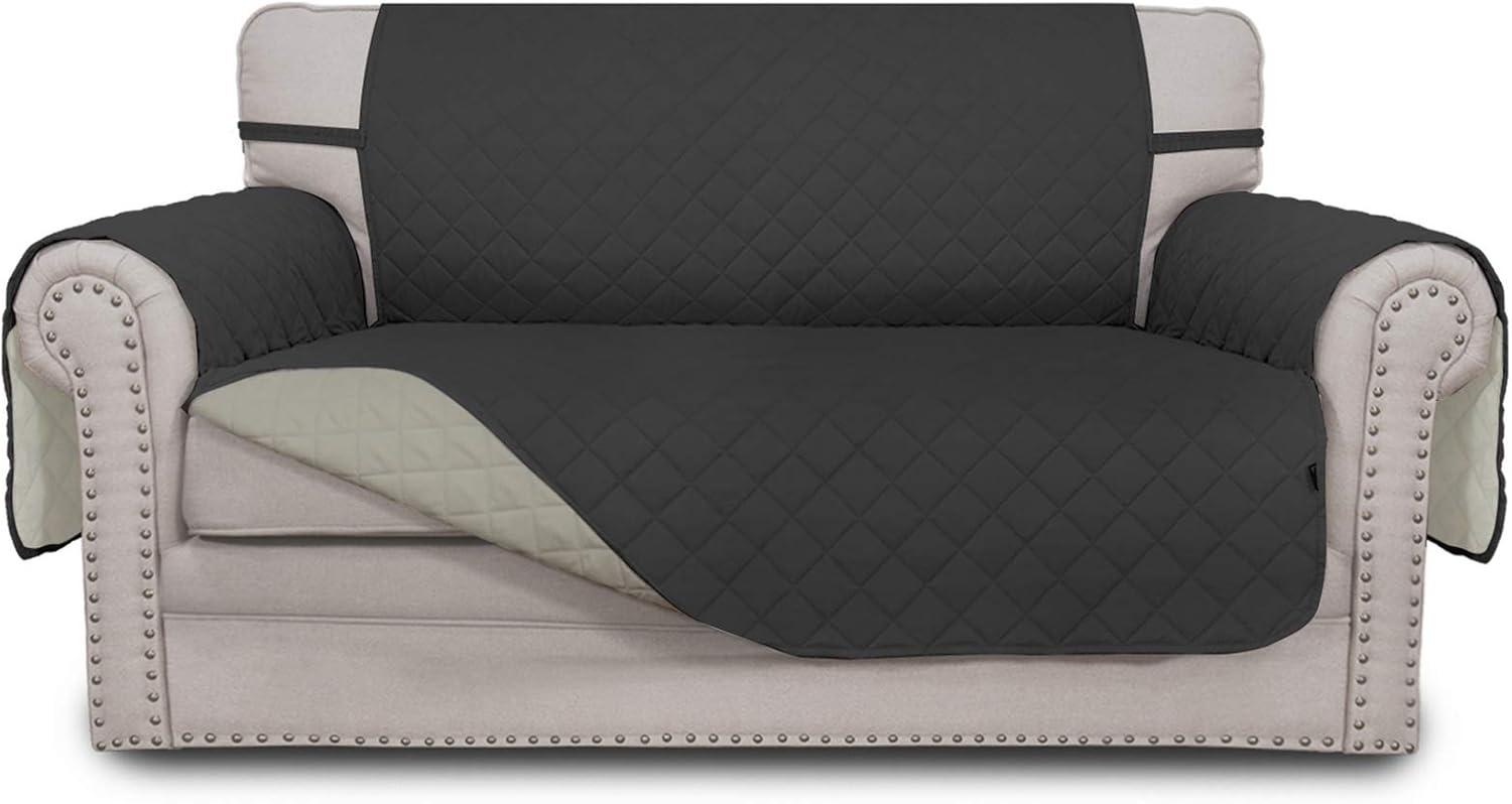 image:imageEasyGoing Reversible Oversized Couch Cover for 3 Cushion Couch Sofa Cover for Dogs Water Resistant Furniture Protector Cover with Foam Sticks for Pet Oversized Sofa GrayLight GrayDarkgrayBeige