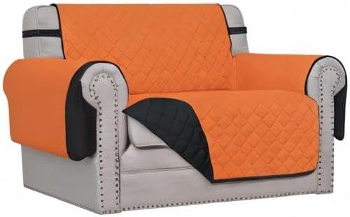 image:imageEasyGoing Reversible Oversized Couch Cover for 3 Cushion Couch Sofa Cover for Dogs Water Resistant Furniture Protector Cover with Foam Sticks for Pet Oversized Sofa GrayLight GrayOrangeBlack