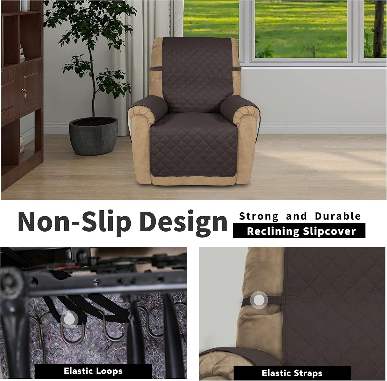 image:imageEasyGoing Reversible Oversized Couch Cover for 3 Cushion Couch Sofa Cover for Dogs Water Resistant Furniture Protector Cover with Foam Sticks for Pet Oversized Sofa GrayLight GrayChocolateIvory