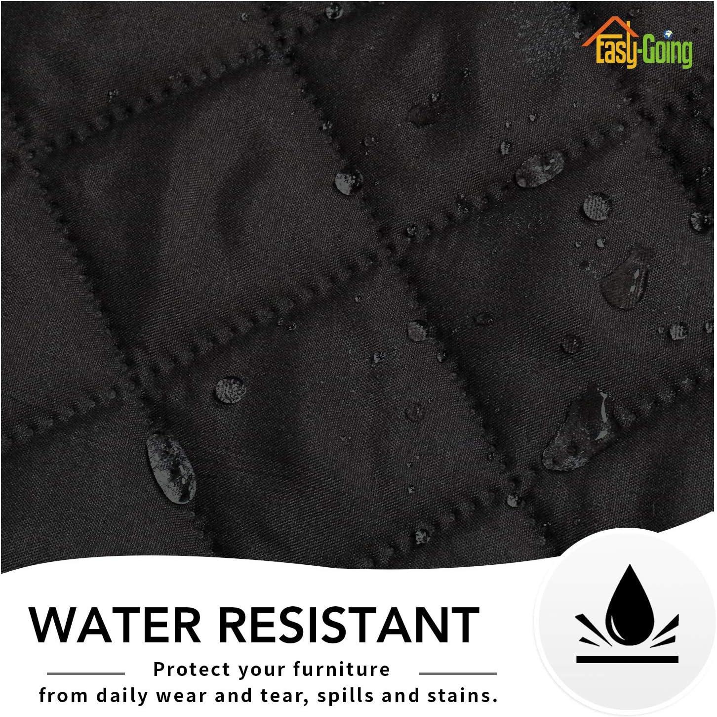 image:imageEasyGoing Reversible Oversized Couch Cover for 3 Cushion Couch Sofa Cover for Dogs Water Resistant Furniture Protector Cover with Foam Sticks for Pet Oversized Sofa GrayLight GrayBlackBeige