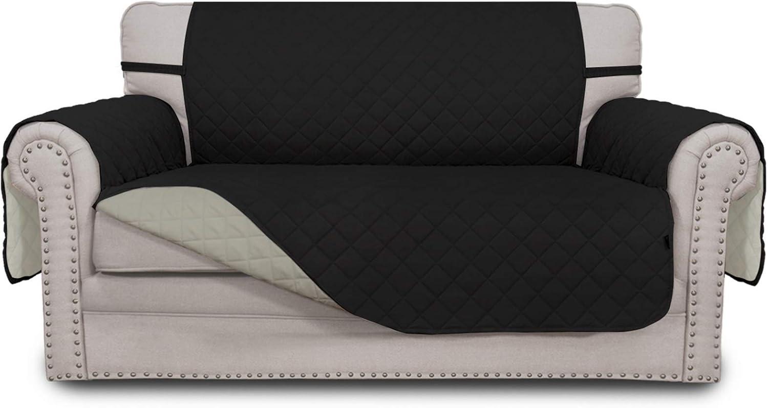 image:imageEasyGoing Reversible Oversized Couch Cover for 3 Cushion Couch Sofa Cover for Dogs Water Resistant Furniture Protector Cover with Foam Sticks for Pet Oversized Sofa GrayLight GrayBlackBeige