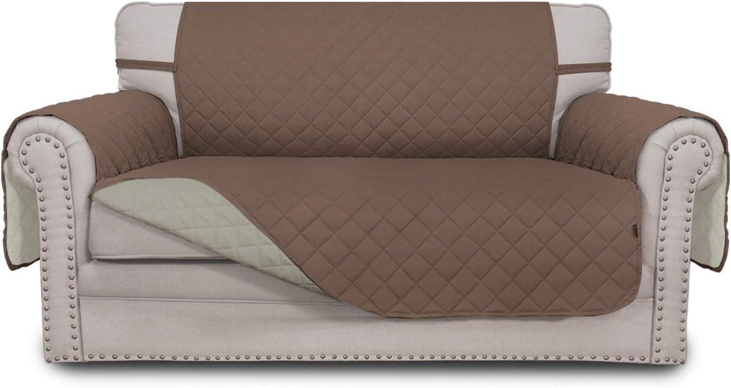 image:imageEasyGoing Reversible Oversized Couch Cover for 3 Cushion Couch Sofa Cover for Dogs Water Resistant Furniture Protector Cover with Foam Sticks for Pet Oversized Sofa GrayLight GrayBrownBeige
