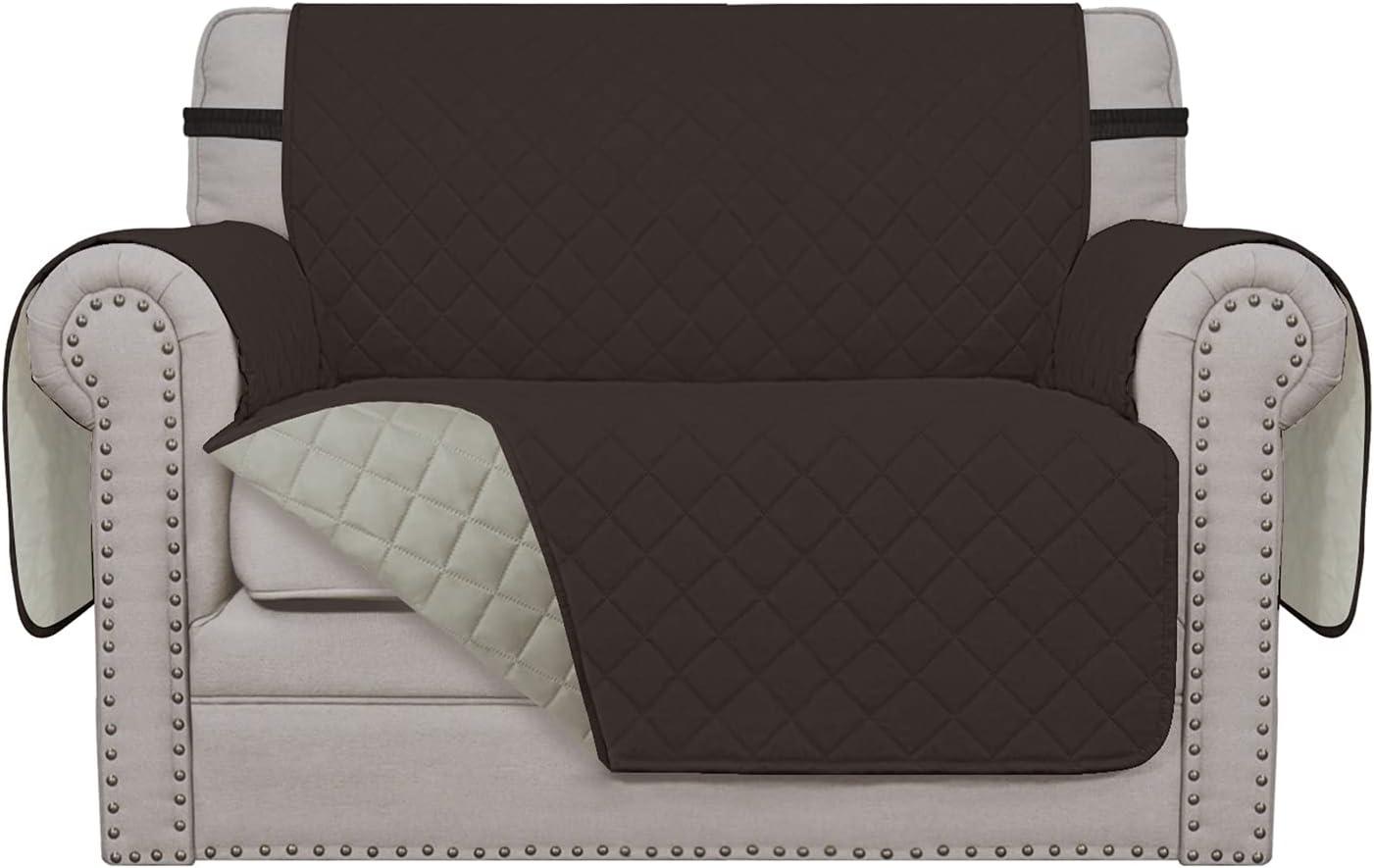 image:imageEasyGoing Reversible Oversized Couch Cover for 3 Cushion Couch Sofa Cover for Dogs Water Resistant Furniture Protector Cover with Foam Sticks for Pet Oversized Sofa GrayLight GrayChocolateBeige