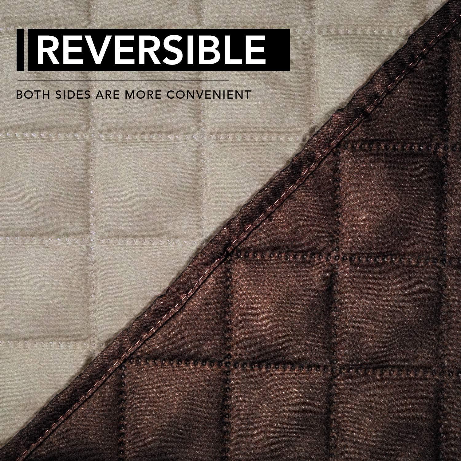 image:imageEasyGoing Reversible Oversized Couch Cover for 3 Cushion Couch Sofa Cover for Dogs Water Resistant Furniture Protector Cover with Foam Sticks for Pet Oversized Sofa GrayLight GrayChocolateBeige
